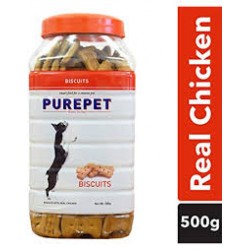 Drools Purepet Biscuit Real Chicken 3D Pouch 500gm