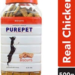 Drools Purepet Biscuit Real Chicken 3D Pouch 500gm